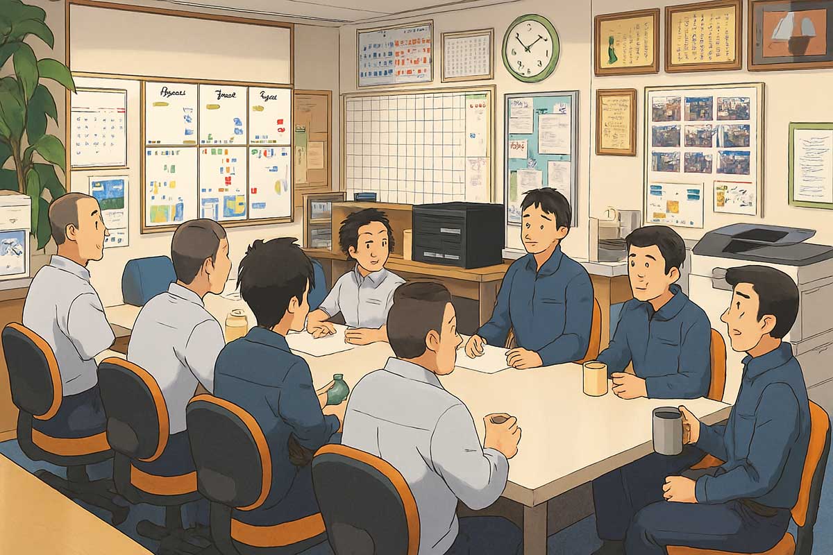 社内朝礼｜電気工事士の求人